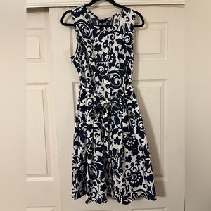 NWT Talbots Navy Blue and White Dress. Size 16P